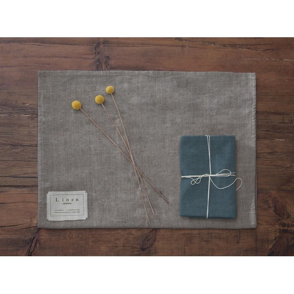 Súprava 4 látkových obrúskov s prímesou ľanu Really Nice Things Turquoise, 43 x 43 cm-image-2