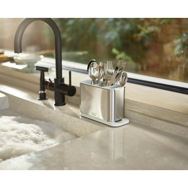 Kovový odkvapkávač na príbory v striebornej farbe Surface – Joseph Joseph-image-3