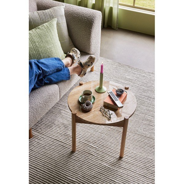 Okrúhly konferenčný stolík s doskou z kameňa v prírodnej farbe ø 60 cm Trava – Hübsch-image-2