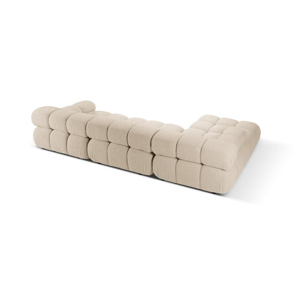 Béžová modulárna rohová pohovka z textílie bouclé (ľavý roh) Bellis – Micadoni Home-image-4