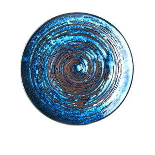 Modrý keramický tanier Mij Copper Swirl, ø 29 cm