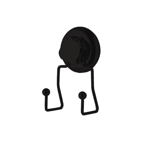 Čierny samodržiaci nástenný dvojitý háčik Compactor Bestlock Black-image-3