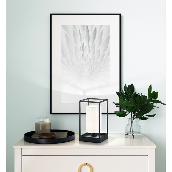 Čierno-biela stolová lampa s textilným tienidlom (výška 28,5 cm) Gilli – Fischer & Honsel-image-1