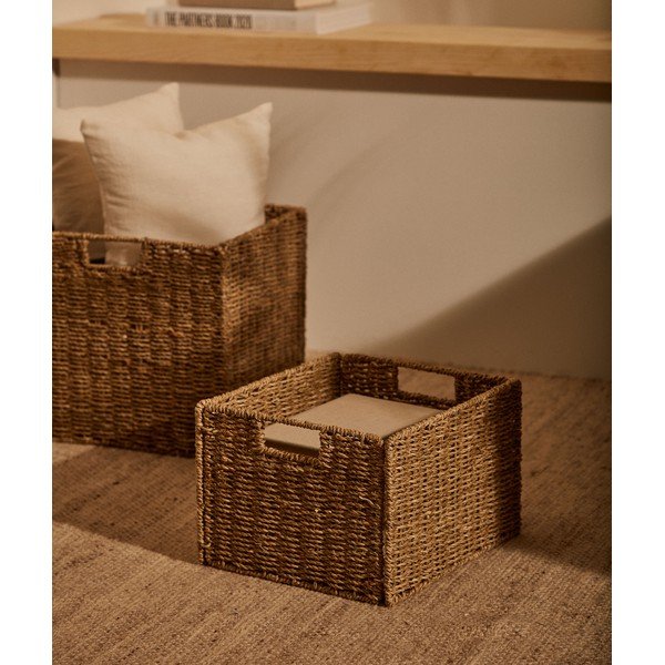 Košíky v súprave 2 ks do regálu z morskej trávy 32x27x22 cm Tossa – Kave Home-image-2