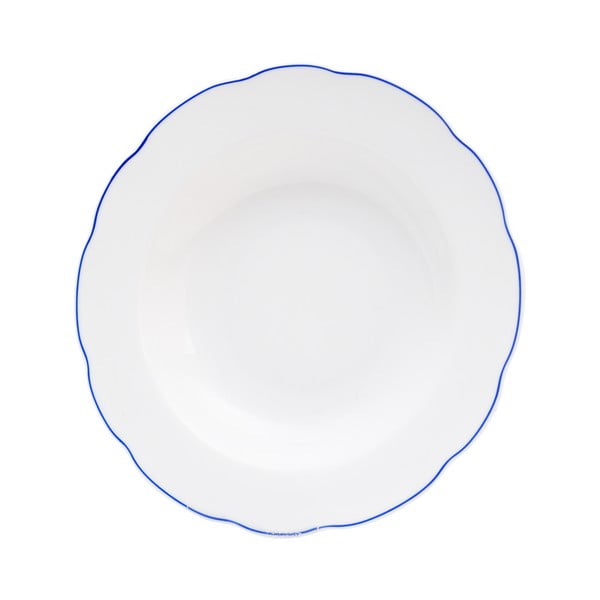 Biely porcelánový hlboký tanier Orion Blue Line, ⌀ 21 cm