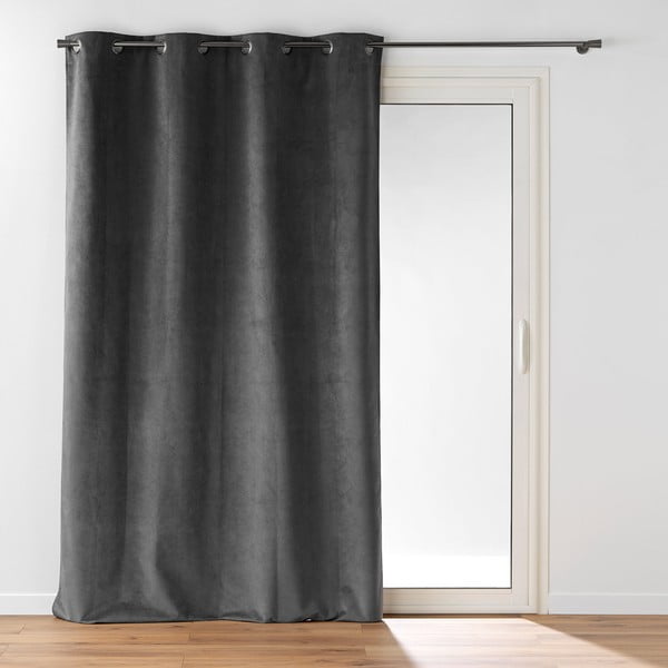 Antracitový zamatový záves 140x260 cm Olympe – douceur d'intérieur