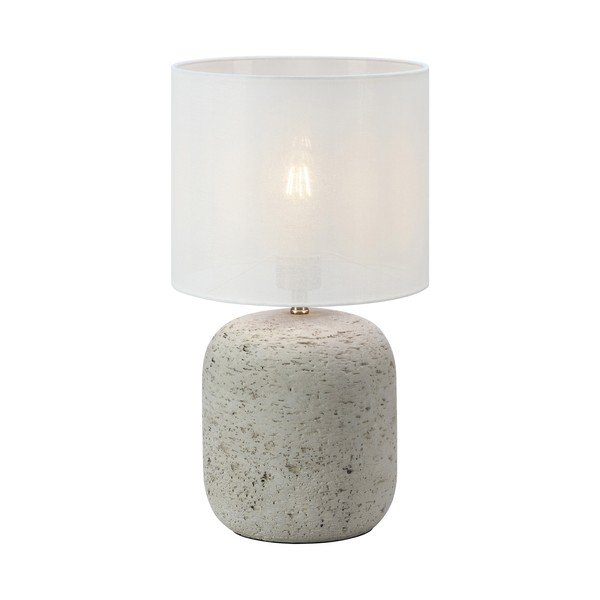 Sivá stolová lampa s textilným tienidlom (výška 44 cm) Montagna – Markslöjd