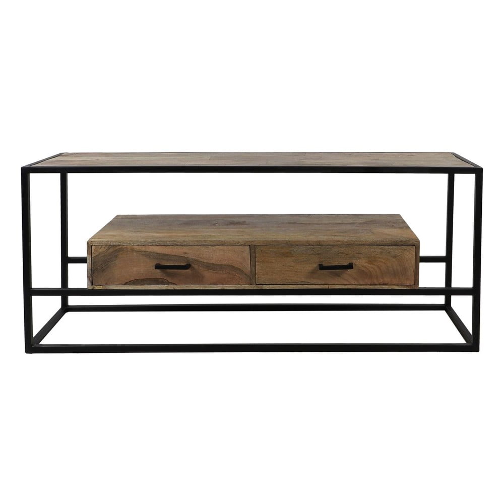 Čierny TV stolík z mangového dreva 140x58 cm Blackwell - HSM collection