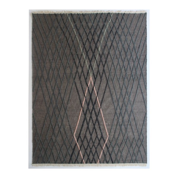 Sivý ručne tkaný vlnený koberec Linie Design Wimpole, 140 x 200 cm