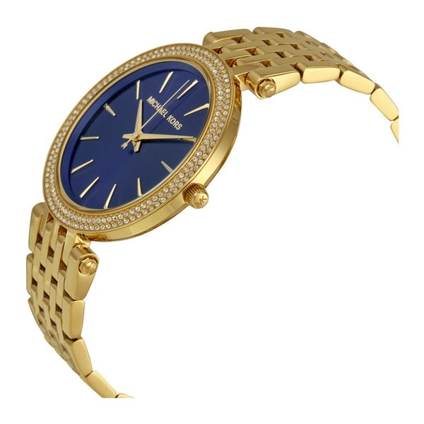 Dámske hodinky v zlatej farbe s modrým ciferníkom Michael Kors Darci-image-1
