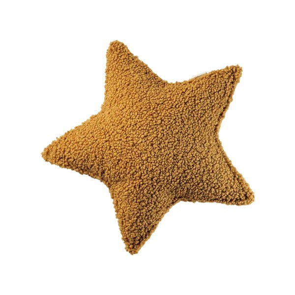 Hnedý detský pohovkový vankúš z textílie buklé Star – Wigiwama