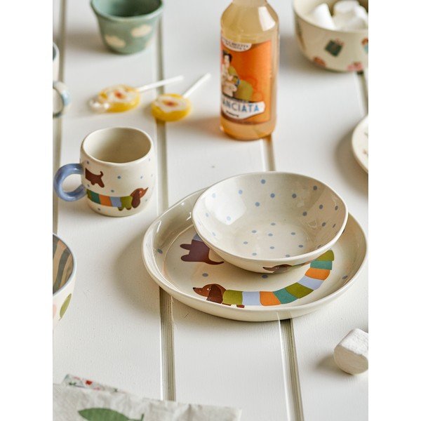 Kameninová detská jedálenská súprava 3 ks Charlie – Bloomingville Mini-image-1