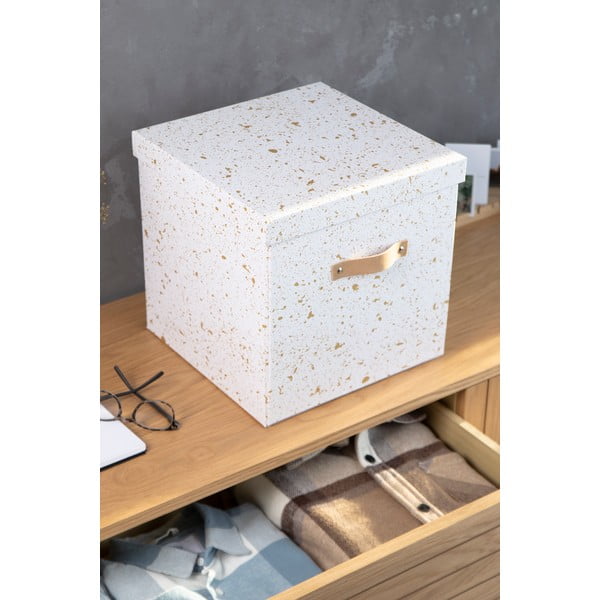 Úložná škatuľa v zlato-bielej Bigso Box of Sweden Logan-image-2