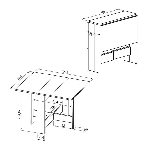 Rozkladací jedálenský stôl Symbiosis Papillon-image-2