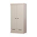 Sivobéžová šatníková skriňa z borovicového dreva 94x195x53 cm Connect – WOOOD
