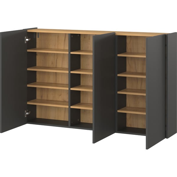 Antracitová závesná skrinka v dekore duba 138x87x25 cm Libbiano – Germania-image-3