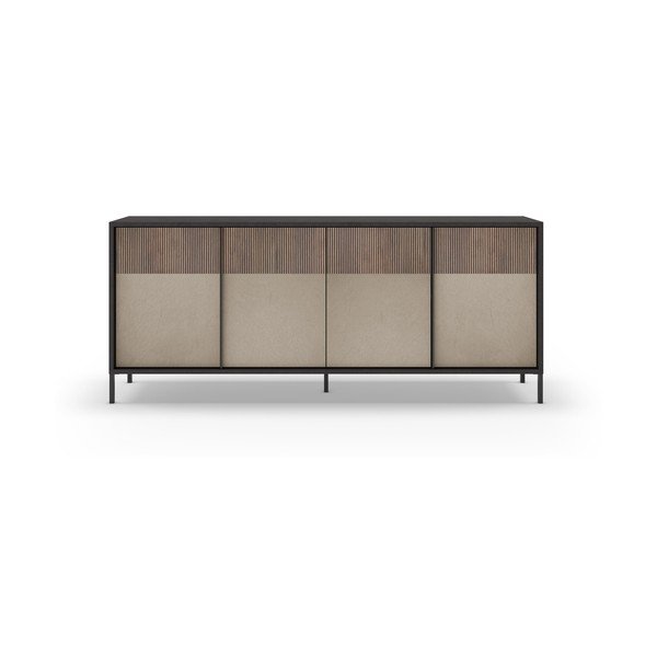 Antracitovo-svetlohnedá nízka komoda 206x86 cm Amalia – Marckeric