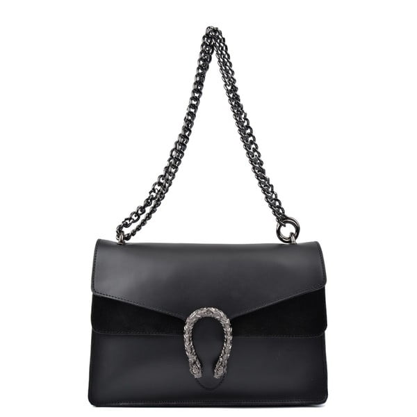 Čierna kožená kabelka Carla Ferreri Presco
