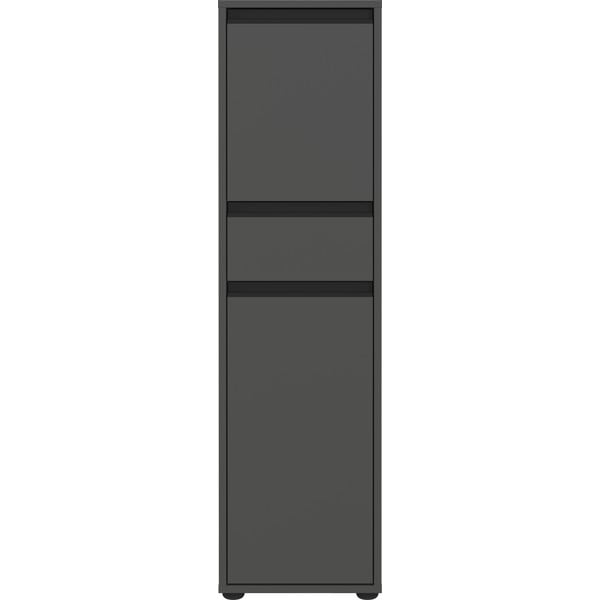 Antracitová vysoká úzka kúpeľňová skrinka 33x121 cm Lemont – Germania