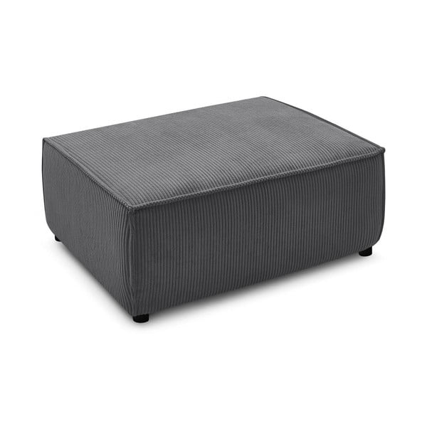 Tmavosivý menčestrový taburet Nihad – Bobochic Paris-image-3