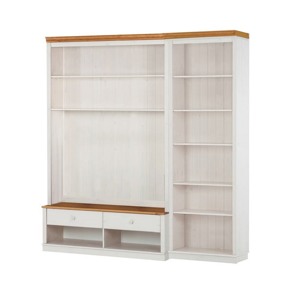 Biela TV zostava z borovicového dreva 214x223 cm Anita – Støraa-image-1