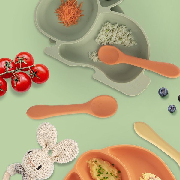 Oranžová detská lyžička zo silikónu – Orion-image-1