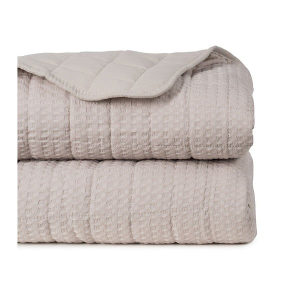 Béžový prešívaný pléd 240x260 cm – Ixia