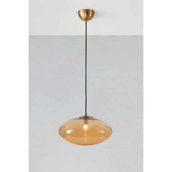 Okrovožlté závesné svietidlo so skleneným tienidlom ø 38 cm Locus - Markslöjd-image-3