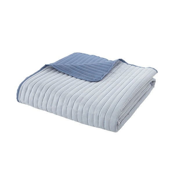 Modrý prešívaný pléd 220x230 cm Stripe – Catherine Lansfield
