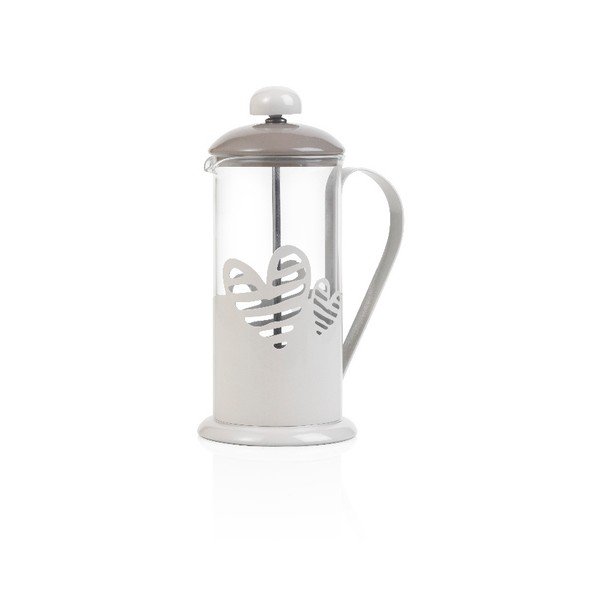 Biely french press na kávu či čaj Brandani Batticuore, 350 ml-image-1