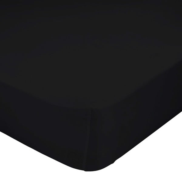 Čierna elastická plachta z čistej bavlny, 60 × 120 cm
