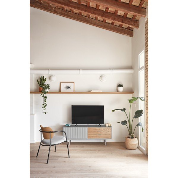 TV stolík v dekore duba v sivo-prírodnej farbe 140x52 cm Sierra – Teulat-image-1