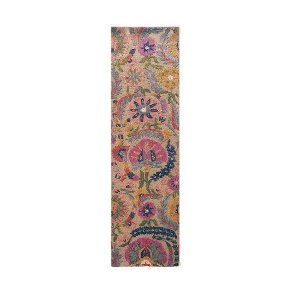 Ručne tkaný vlnený behúň 80x300 cm Amira Floral  – Flair Rugs