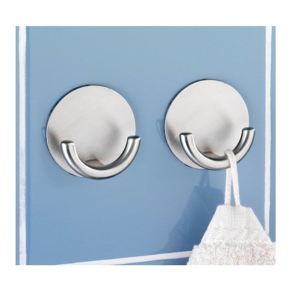 Samodržiaci nástenný háčik v striebornej farbe Wenko Rondo-image-1