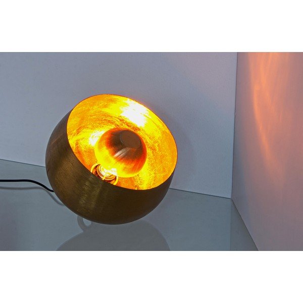 Kovová stolová lampa v zlatej farbe s kovovým tienidlom (výška  24,5 cm) Ishan – Bizzotto-image-1