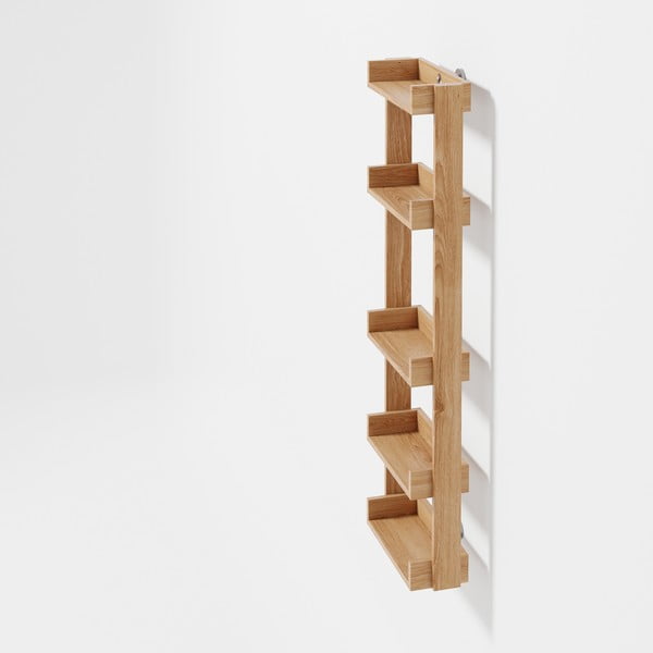 Nástenná kúpeľňová polica z dubového dreva Wireworks Yoku-image-2