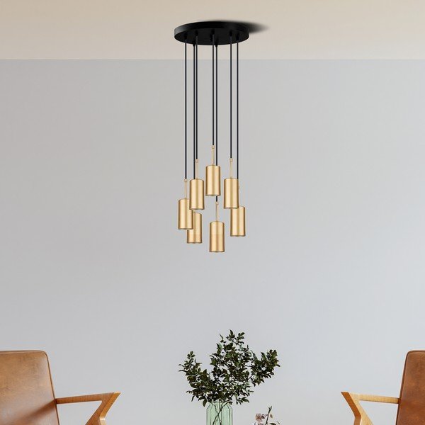 Závesné svietidlo v zlatej farbe Squid Lighting Geo, výška 120 cm-image-2