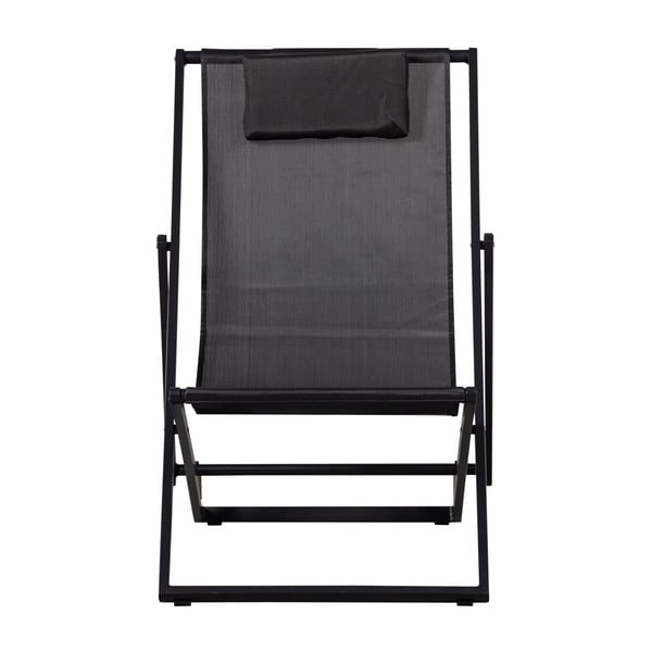 Čierne kovové skladacie záhradné ležadlo Esper - Exotan-image-3