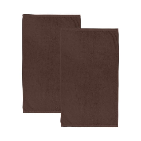 Hnedé rýchloschnúce/froté bavlnené osušky v súprave 2 ks 90x140 cm Quick Dry – Catherine Lansfield