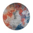 Modro-oranžový umývateľný okrúhly koberec ø 120 cm – Vitaus