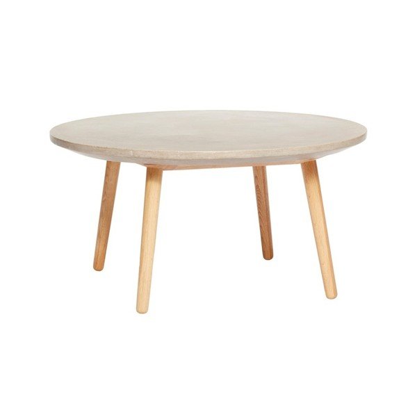 Konferenčný stolík s betónovou odkladacou doskou Hübsch Agne, ø 80 cm