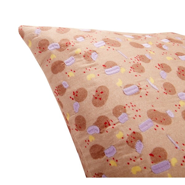 Béžovo-ružový bavlnený vankúš Hübsch Spot, 50 x 50 cm-image-2