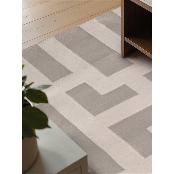 Sivo-krémový koberec 120x170 cm Perles Onyx – Elle Decoration-image-3