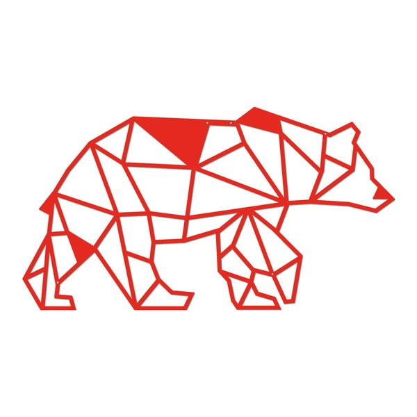 Červená kovová nástenná dekorácia Wall Decor Bear