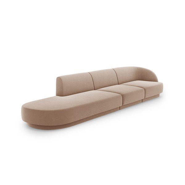 Béžová zamatová pohovka 302 cm Miley – Micadoni Home-image-3