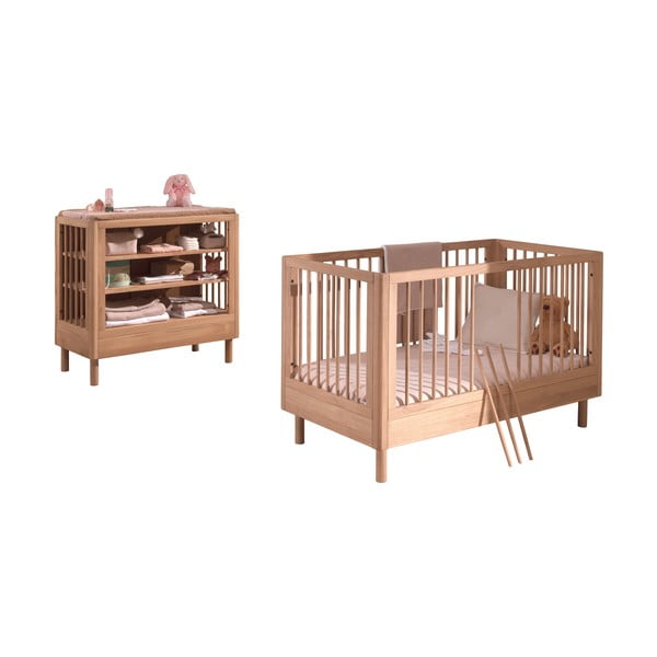 Súprava detského nábytku z dubového dreva 2 ks Forrest – Vipack