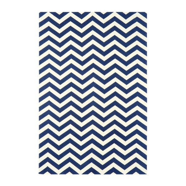 Modro-biely koberec Asiatic Carpets Zig Zag, 120 x 170 cm