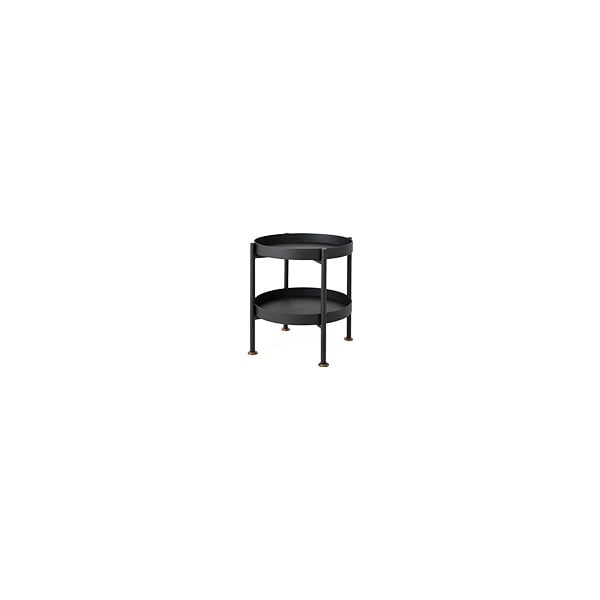 Čierny odkladací poschodový stolík Custom Form Hanna, ⌀ 40 cm