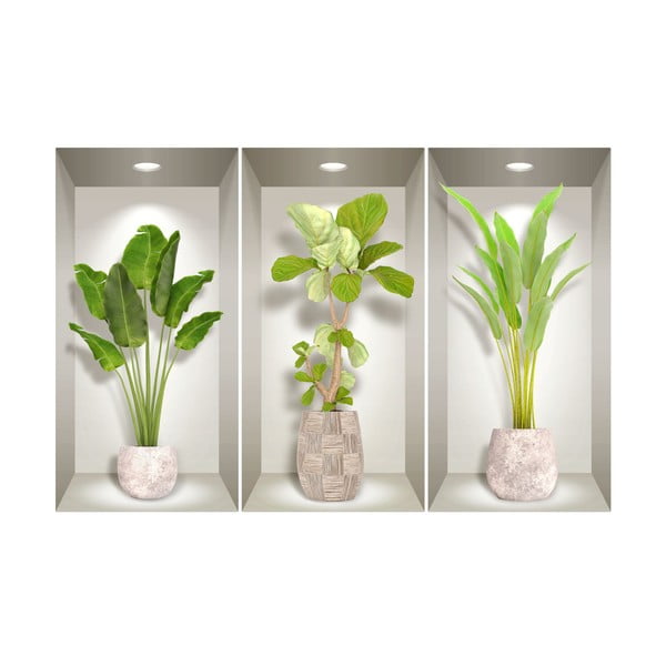 Sada 3 3D samolepiek na stenu Ambiance Banana Trees-image-2