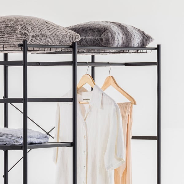 Čierny šatník Kave Home Storn, výška 182 cm-image-1